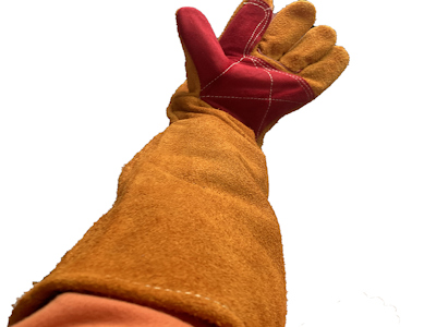 60cm Cowhide Anti-bite Gloves Pet Reptile Monitor Lizard Snake Anti-bite Anti-stab Anti-high Temperature Welding